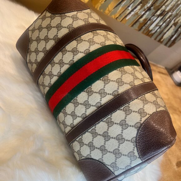 Gucci GG Monogram Supreme Sherryline Ophidia Boston Bag with Ophidia Key Case - Picture 12 of 16